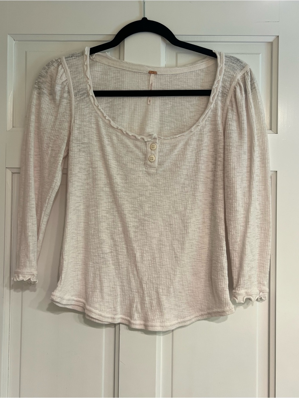Free People Ruffle Scoop Neck Top